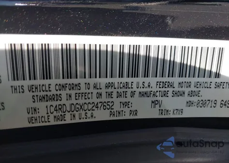 2012 Dodge Durango Crew from USA, damaged, VIN 1C4RDJDGXCC247652